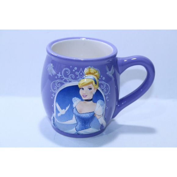 Disney Cinderella Raised Doves 3D Purple Bubble Embossed Coffee  Mug Cup 3.5” - Picture 2 of 12